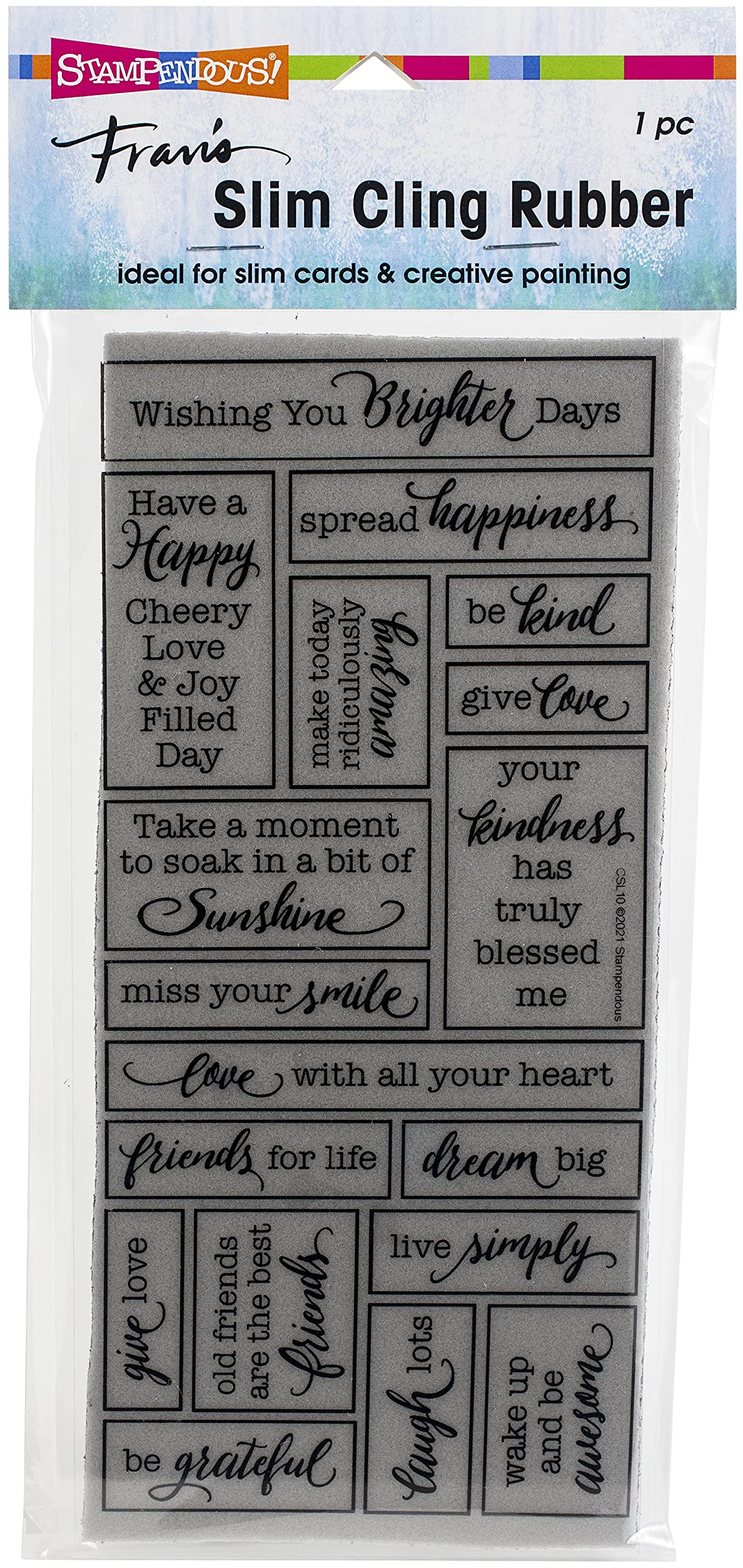 Stampendous Cling Rubber Stamp Boxed Word, Grey