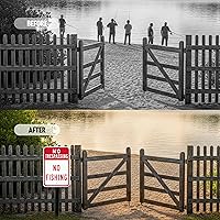 Vista 7 de SmartSign Letrero de No Trespassing No Fishing - Paquete de 2, 18 x 12 pulgadas, compuesto de aluminio de 0.079 pulgadas de grosor, agujeros