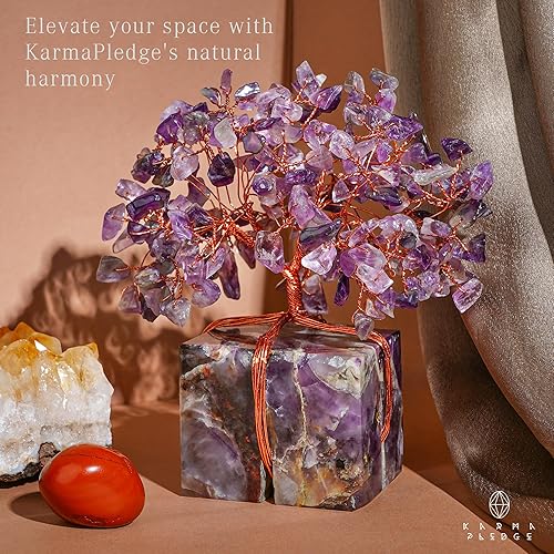 Miniatura 285 de Árbol de la vida de cristal curativo de 7 chakras, árboles bonsái hechos a mano para energía positiva, dinero y buena suerte, árbol para decoración