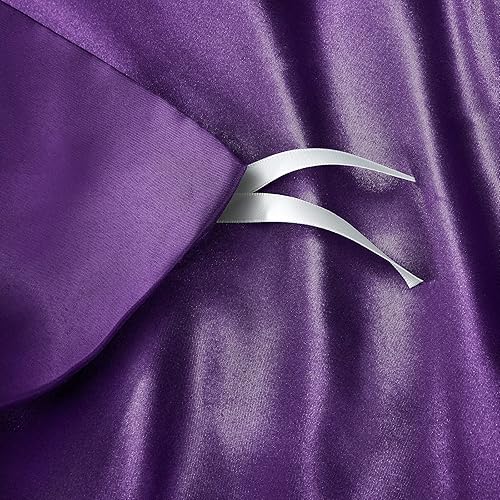 Miniatura 4 de P Pothuiny Funda de edredón de satén para cama individual, funda de edredón suave individual, funda de edredón de lujo sedosa como morada, 68 x 90