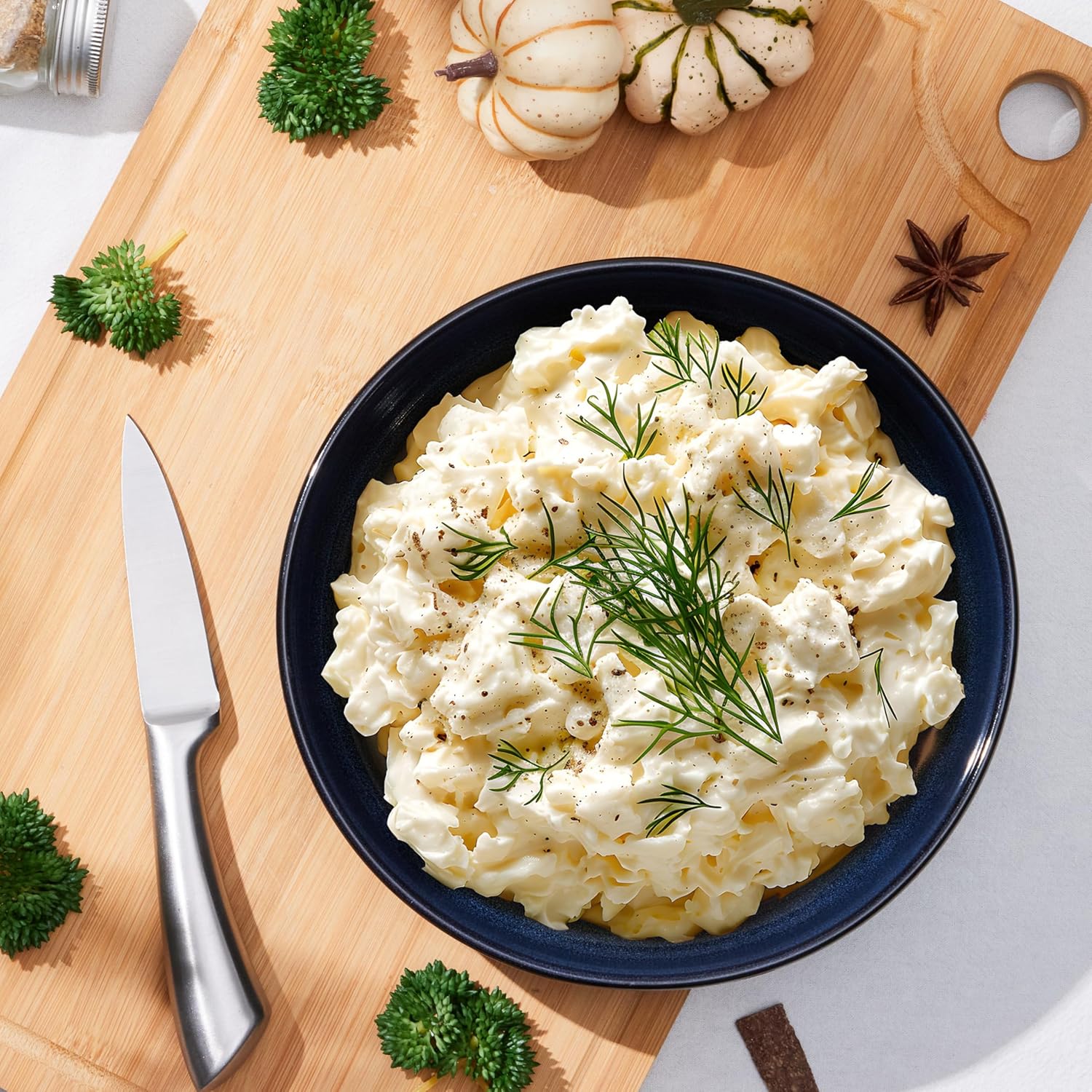 E-far Pasta Bowls Set of 4, 35oz Ceramic Large Salad Plate Bowls for Kitchen, Wide and Shallow Design for Serving Soup Pasta, Double Reactive Glaze, Dishwasher & Microwave Safe, Deep Sea Blue - Image 6