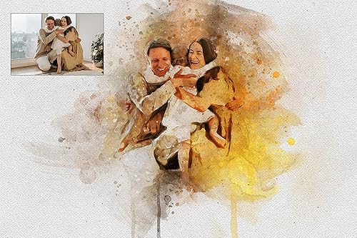 Miniatura 4 de Pintura de retrato familiar personalizado sobre lienzo Regalo de cumpleaños Regalo memorable Retrato familiar Impresión en lienzo