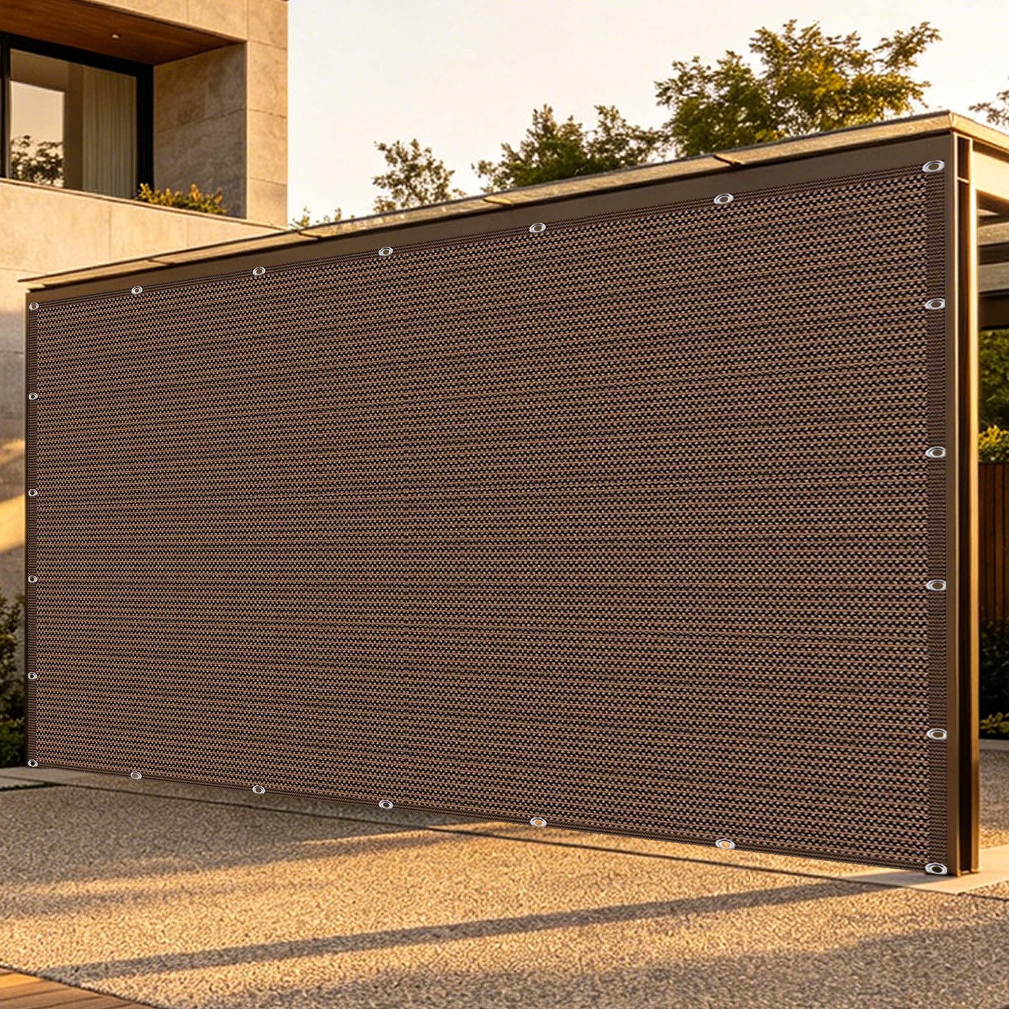 Voile ombrage résistant marron 300 x 306 cm filet protection solaire renforcé