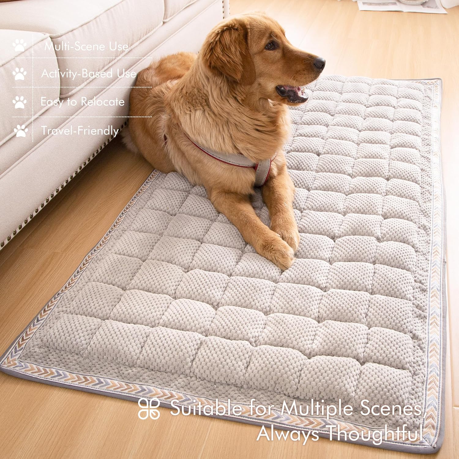 Couch Cover for Sofa, Sectional Couch Cover for Dogs, Sofa Cover Washable, Cushion Cover Blanket Pad Bed Mat for Pets, Chenille Furniture Protector, Grey, 27.6x82.7in