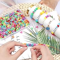 Vista 95 de Coloridas cuentas de plástico para pulseras para hacer joyas, pulseras de amistad, 0.236 x 0.354 in, multicolor para cuentas, trenzar el cabello