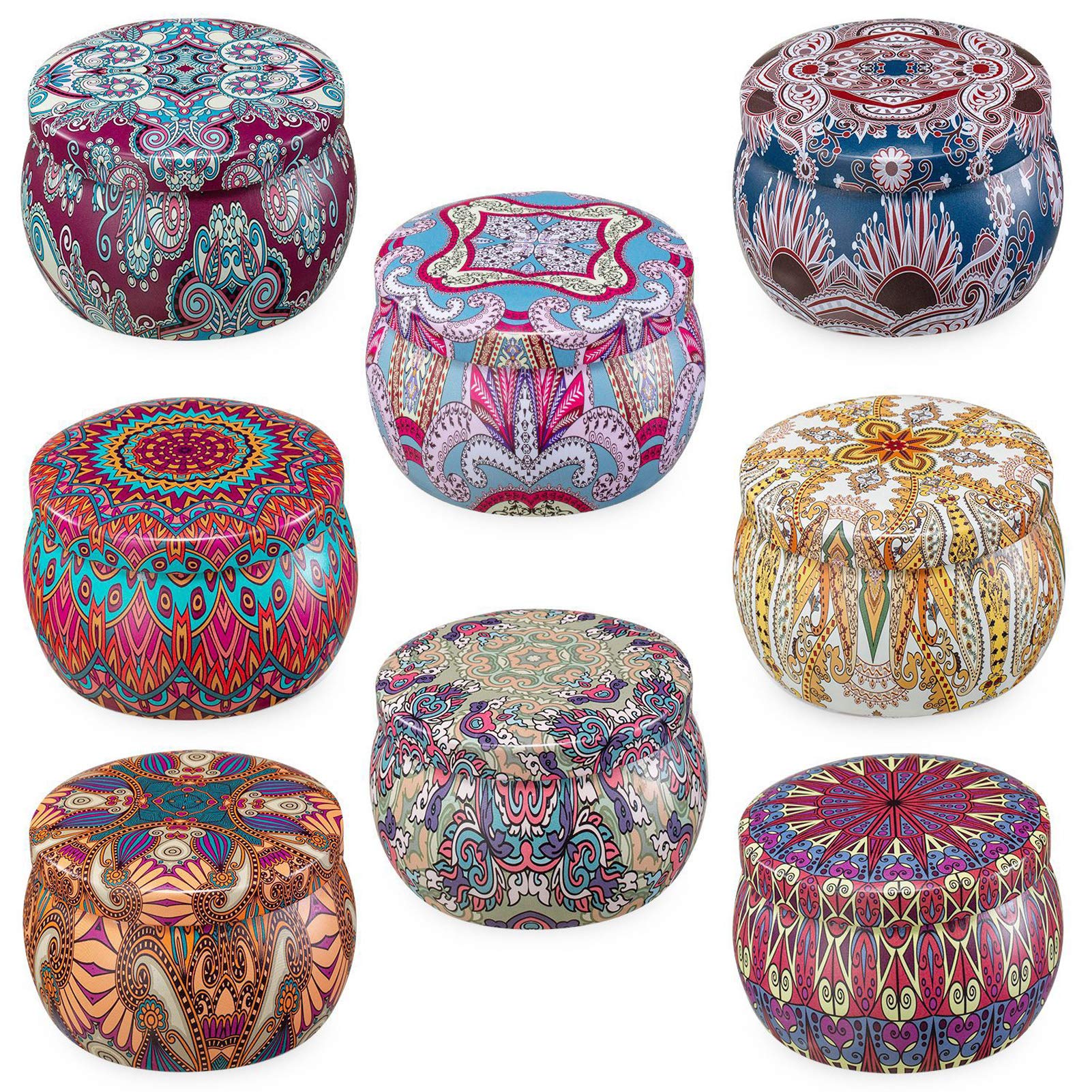 Set de velas con aroma 8, juego, puro natural de soja lata de soja cera velas de aromaterapia mujeres día de la madre cumpleaños decoración navideña