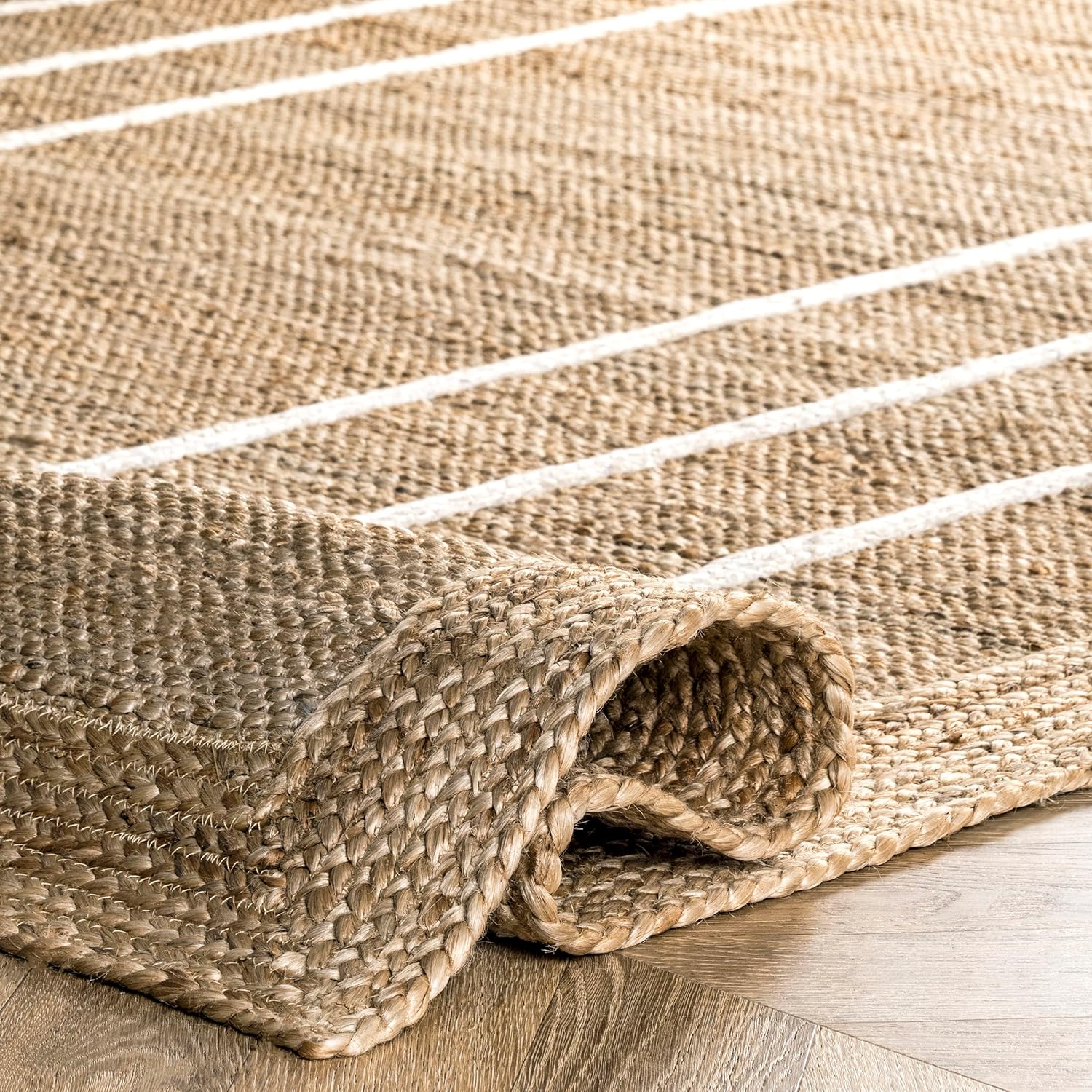 Rugs USA Elemore Geometric Jute Area Rug, 4x6, Ivory