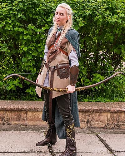 Miniatura 3 de Jeilwiy Brazaletes vikingos medievales de cuero, brazaletes de armadura de brazo, brazalete de cuero, guantelete punk para hombres y mujeres,