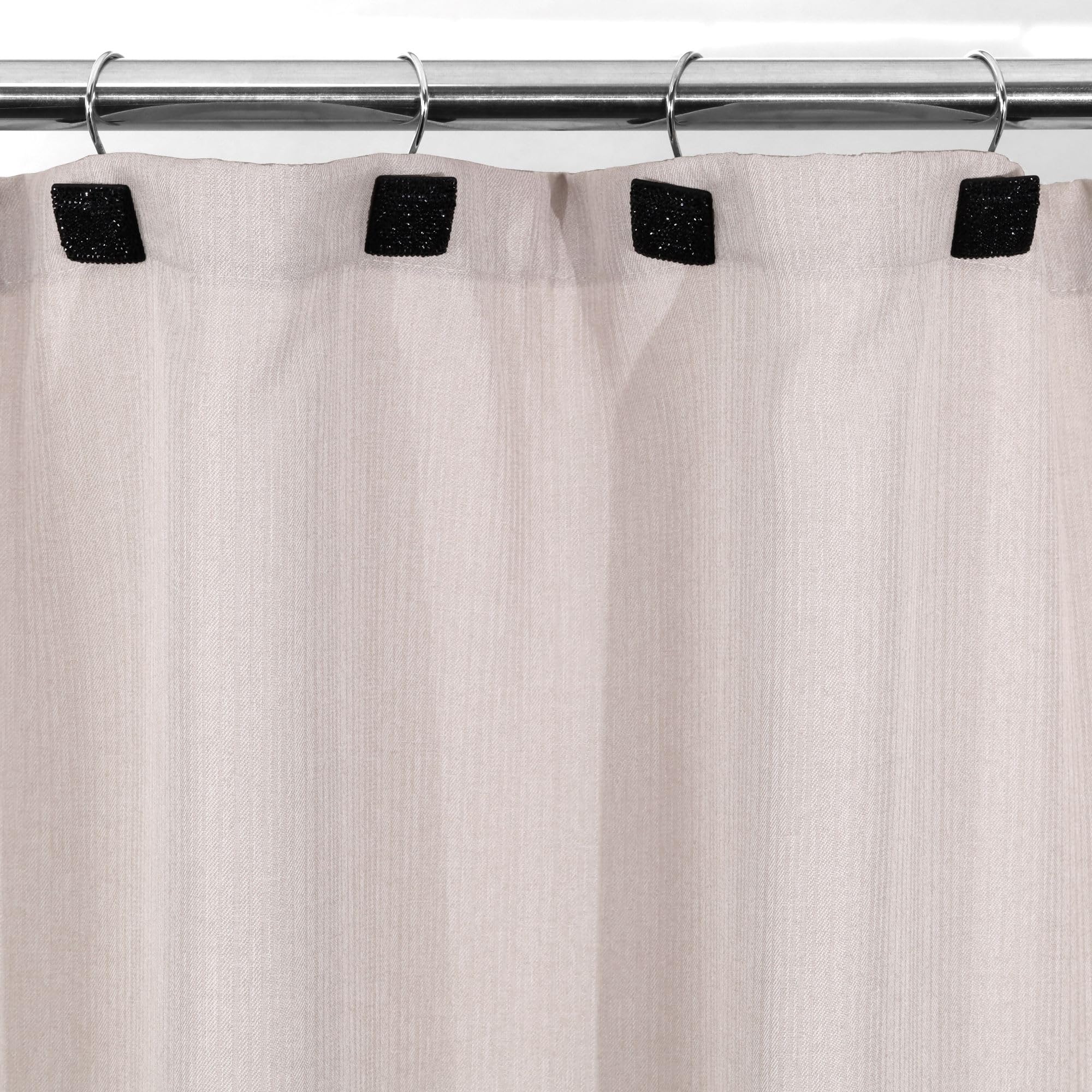 Ganci per tenda da doccia, anelli decorativi per tenda da doccia, con strass quadrati, per il bagno, set da 12