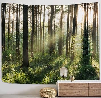 PROCIDA Forest Tree Tapestry Wall Hanging for Bedroom Living Room 60" W x 51" H