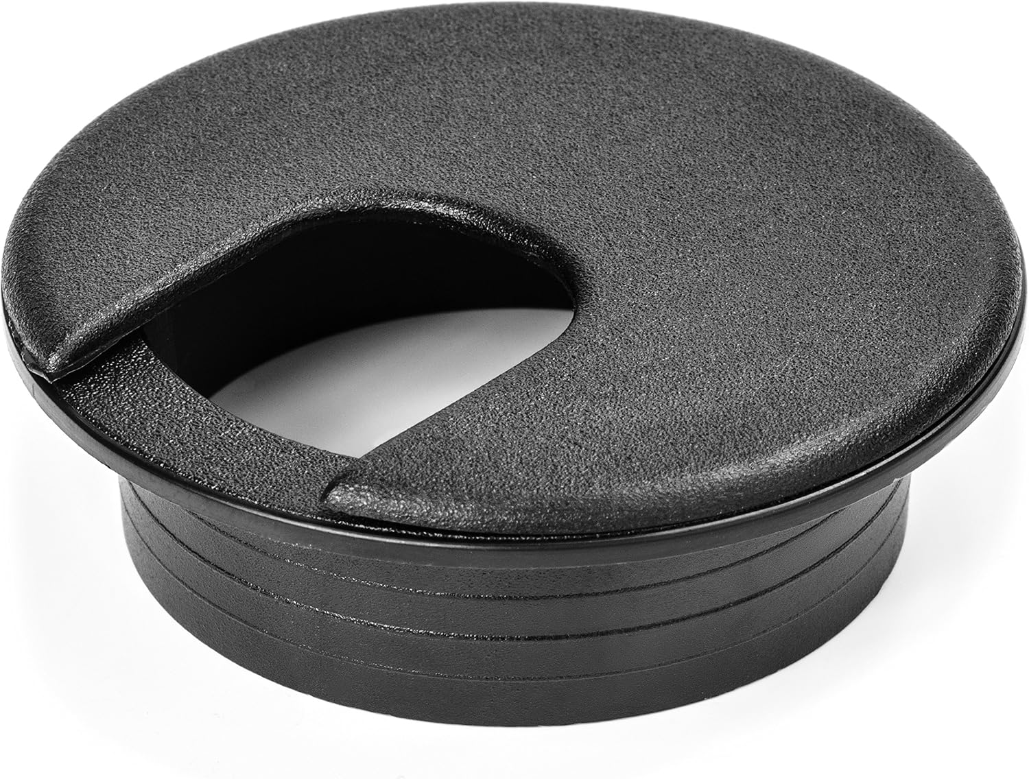 12 Pack 2 Inch 50mm Round Plastic Desk Grommets, Black Wire Organizer Caps, PC Computer Mac Port Cable Hole Cover Plug Bushings, Great to Hide Data Cords in Office Desk, TV Stands, Tabletops, & More