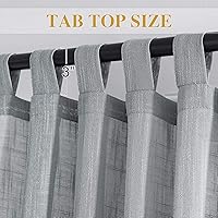 Vista 2 de RYB HOME - Cortinas de lino con textura transparente, 2 paneles