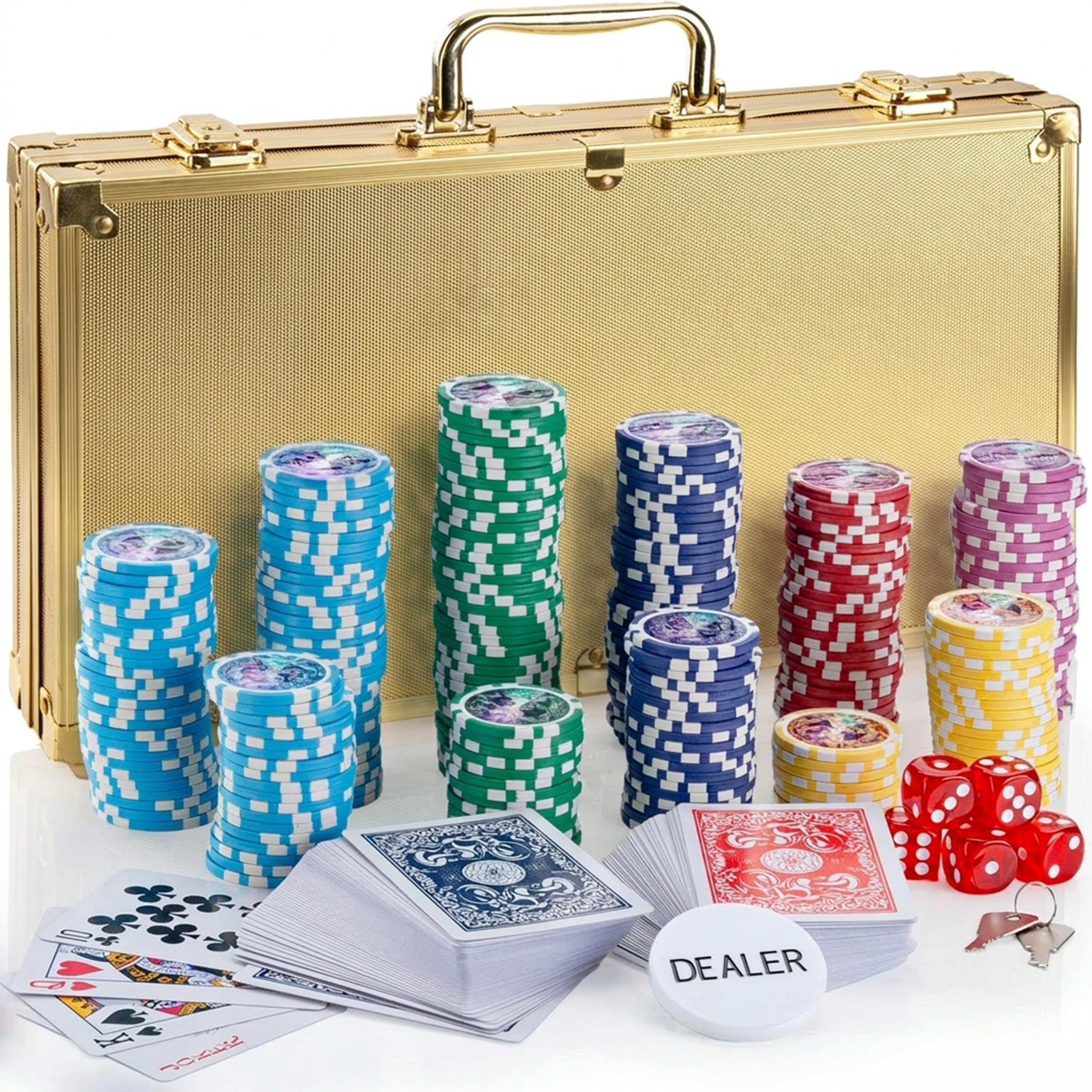 GOODS+GADGETS® Poker Set with 300 Chips - Lockable Aluminium Case