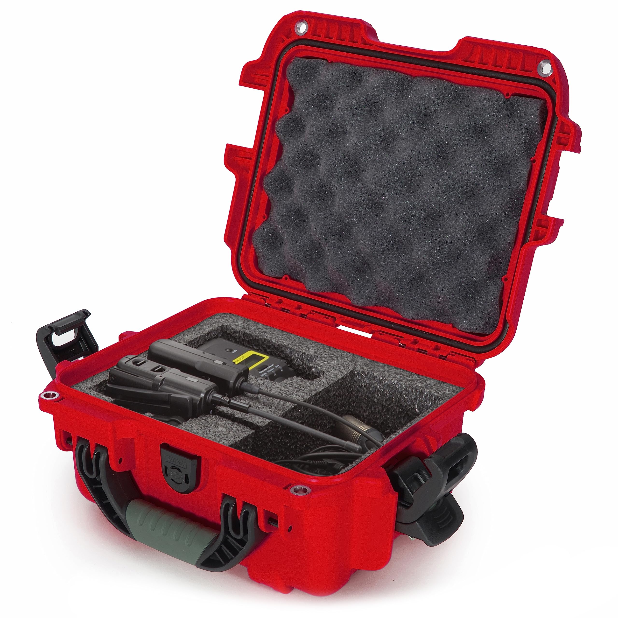 Nanuk 905 wasserdichte Hartschale mit Schaumstoffeinlage für Sennheiser EW/Sony UWP/Senal Mikrofon Set – Rot