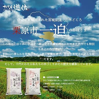 Hitomibore Rice, Polished Rice, Made in Reiwa 8, Miyagi Prefecture, Limited Rice, 11.0 lbs 5 kg