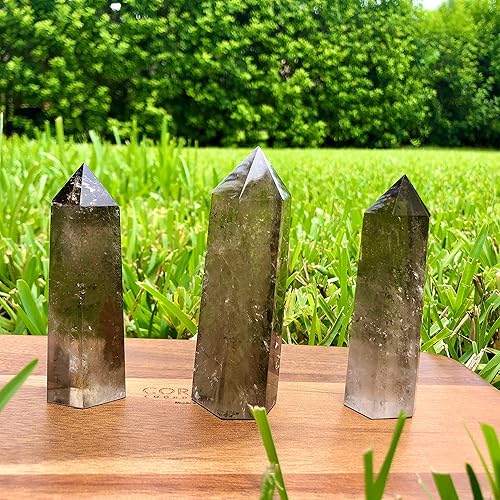 Miniatura 8 de Cuarzo ahumado natural. Cristal curativo contra la energía negativa. Protector, Calmness Reiki, Wicca, Cristal metafísico. Chakra de la raíz. Ritual