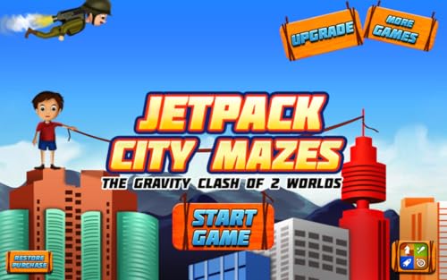 labirintos da cidade jetpack: o choque de dois mundos gravidade livres