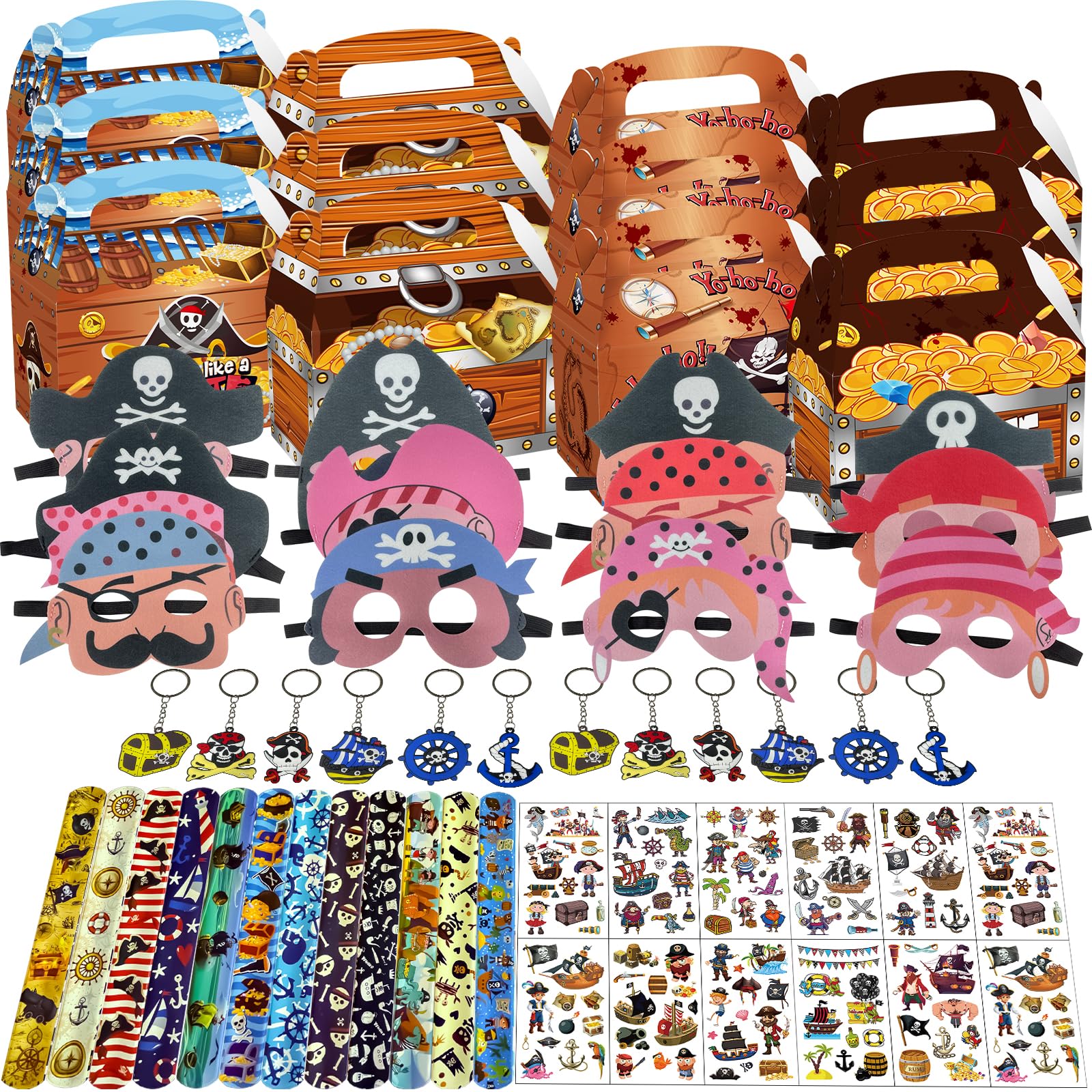 Piirate Party Bags, Piirate Accessories, Piirate teenagers Birthday Party, Pirrate Mask, NlsqUK Gift Bags, Tattoo Stickers, Key Rings, Snap Bracelets, Giveaways for Fans