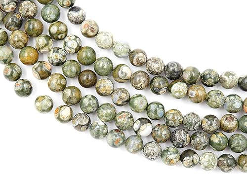 Miniatura 3 de Cuentas de piedras preciosas para hacer joyas, se venden por bolsa con 5 hebras en el interior., Rhyolite, 8mm