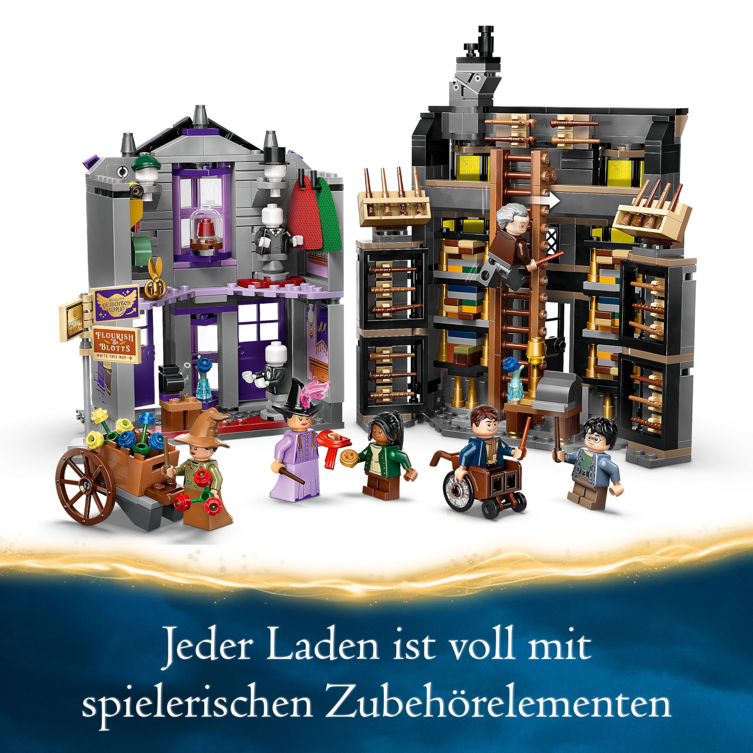 LEGO Harry Potter Ollivanders & Madam Malkins Anzüge, Läden aus der Winkelgasse, Spielset für Kinder, Zauberer-Spielzeug, Fantasy-Geschenke für Mädchen, Jungen und Fans ab 8 Jahren 76439