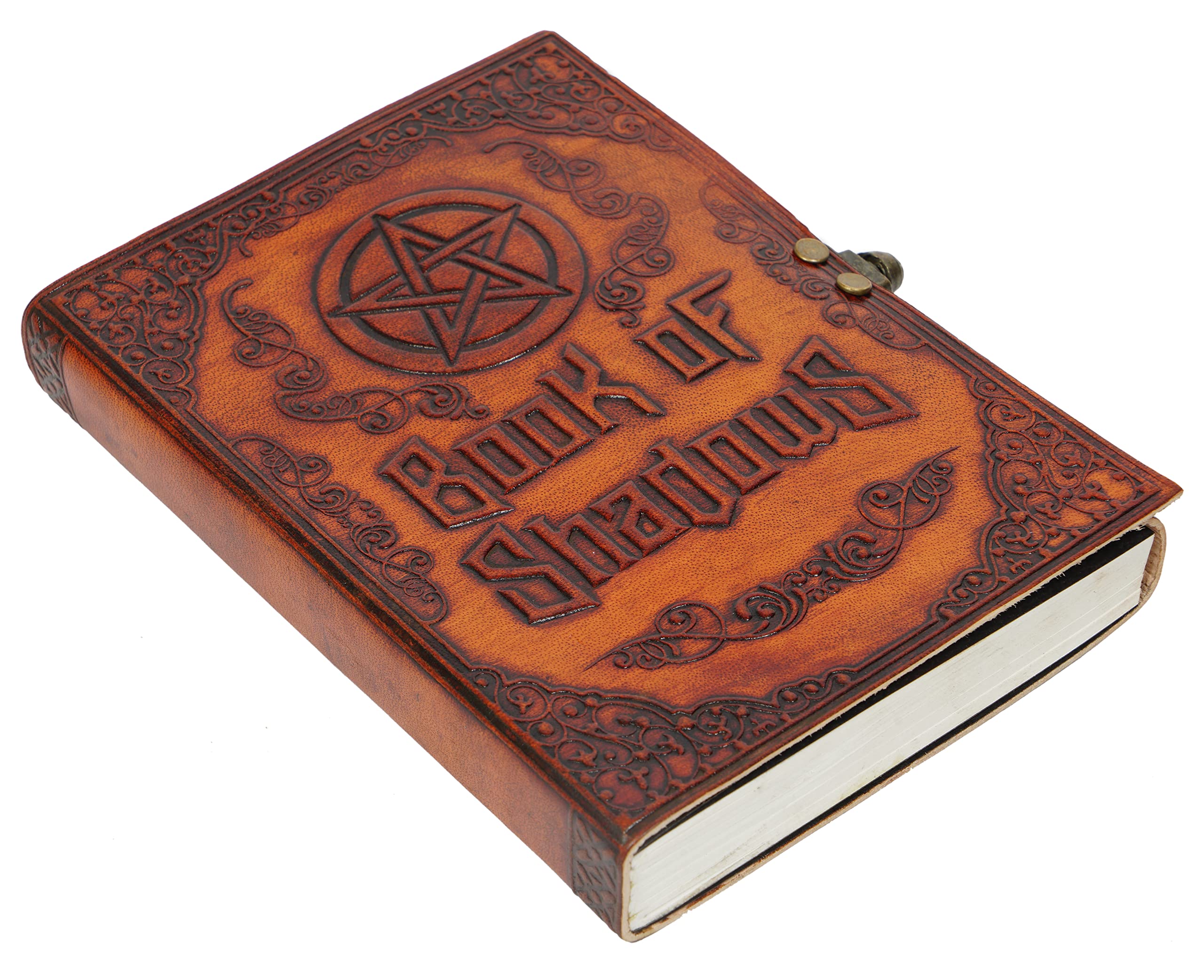 MONTEXOO Leder Journal Nachfüllbares Notizbuch mit linierten Seiten - 5x7 Journals zum Schreiben Tagebuch Notizblock - 200 Seiten Vintage Book of Shadows Braun