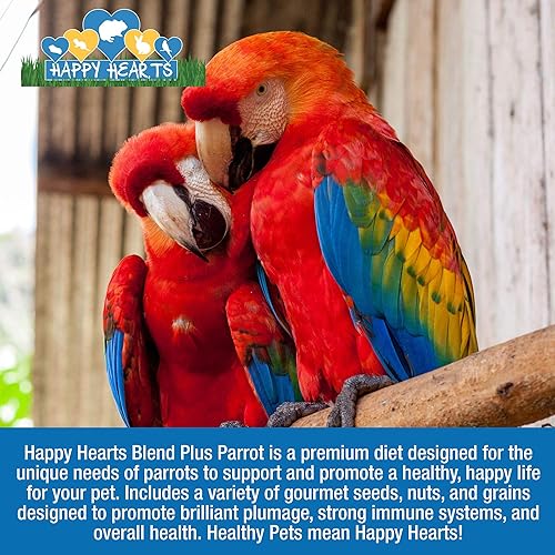 Miniatura 4 de Happy Hearts Total Blend Plus - Alimento para loros con maní, girasol, cártamo y más (25 libras)