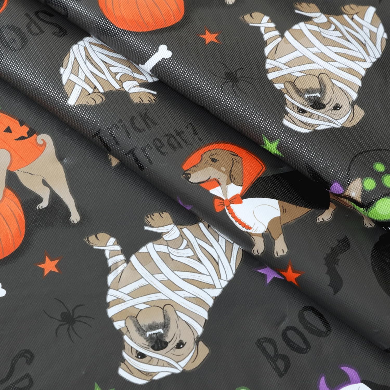 Newbridge Halloween Pets Trick or Treat 60 x 102 Inch Rectangle Vinyl Flannel Backed Dining Tablecloth