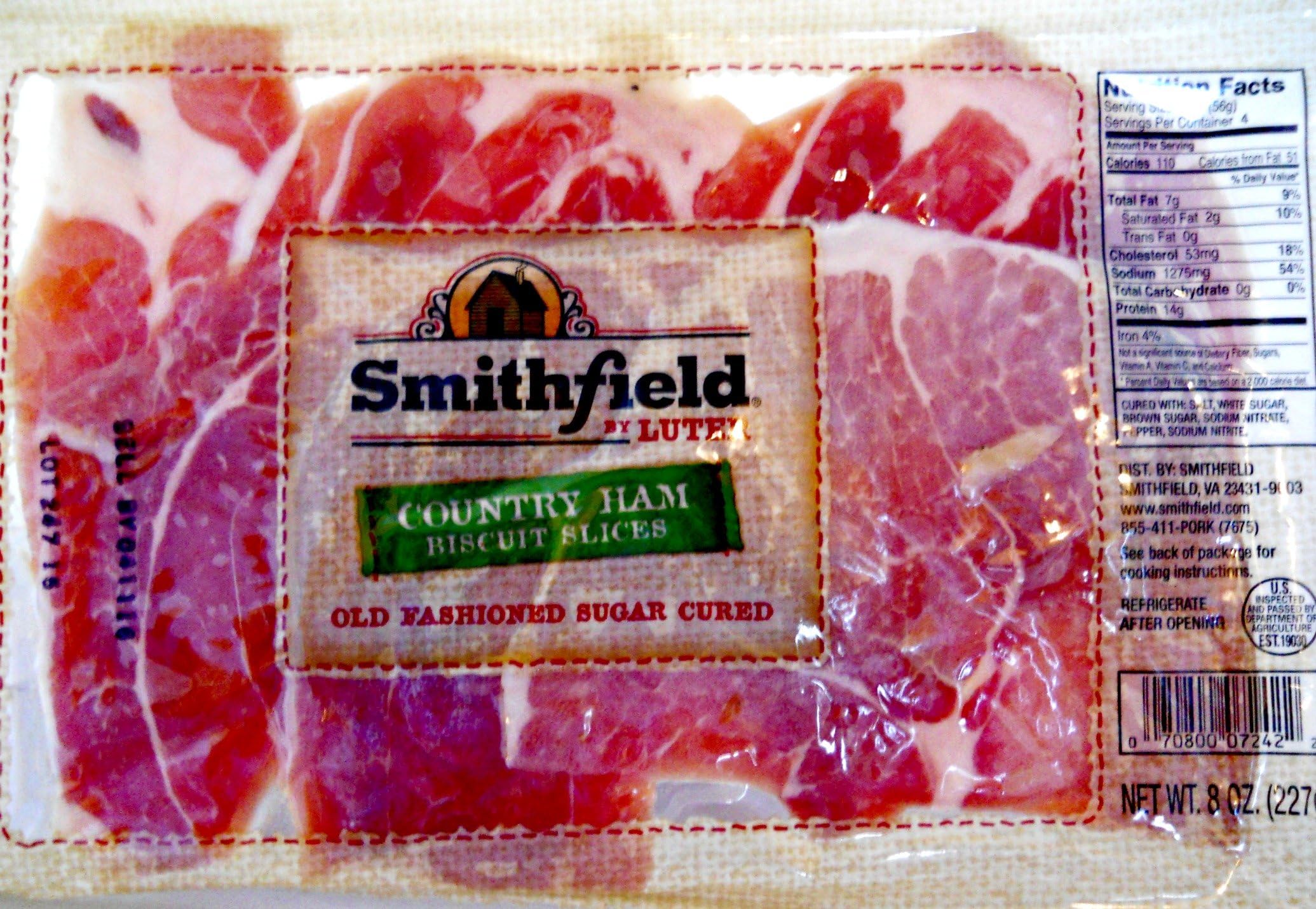 Smithfield Old Fashioned Sugar Cured Country Ham Biscuit Slices Pack of 3