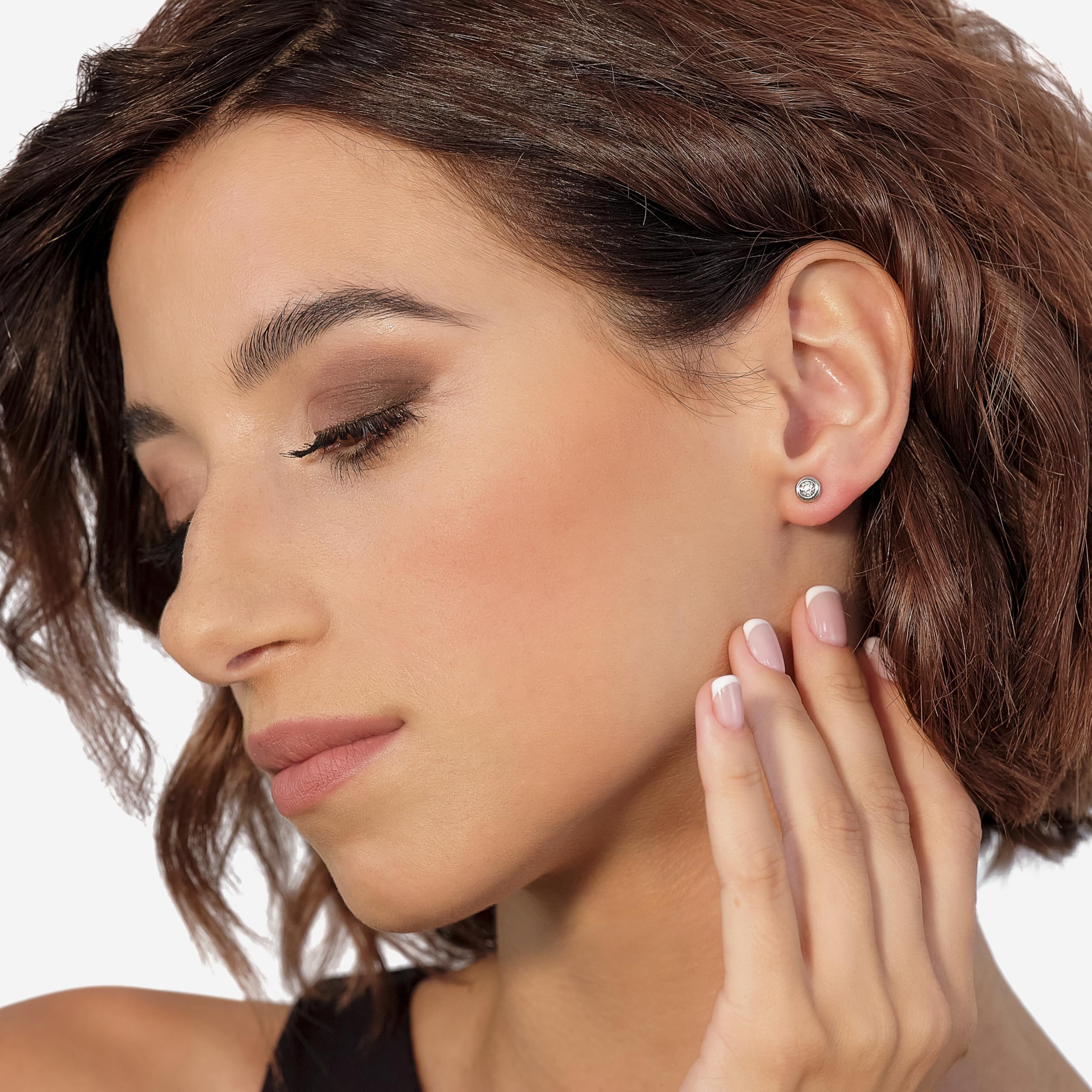 Miore Ohrringe Damen Gold, 9 Karat 375 Weißgold/Gelbgold Ohrstecker Solitär Rubin/Smaragd/Saphir/Zirkonia Schmuck Damen Handgemacht