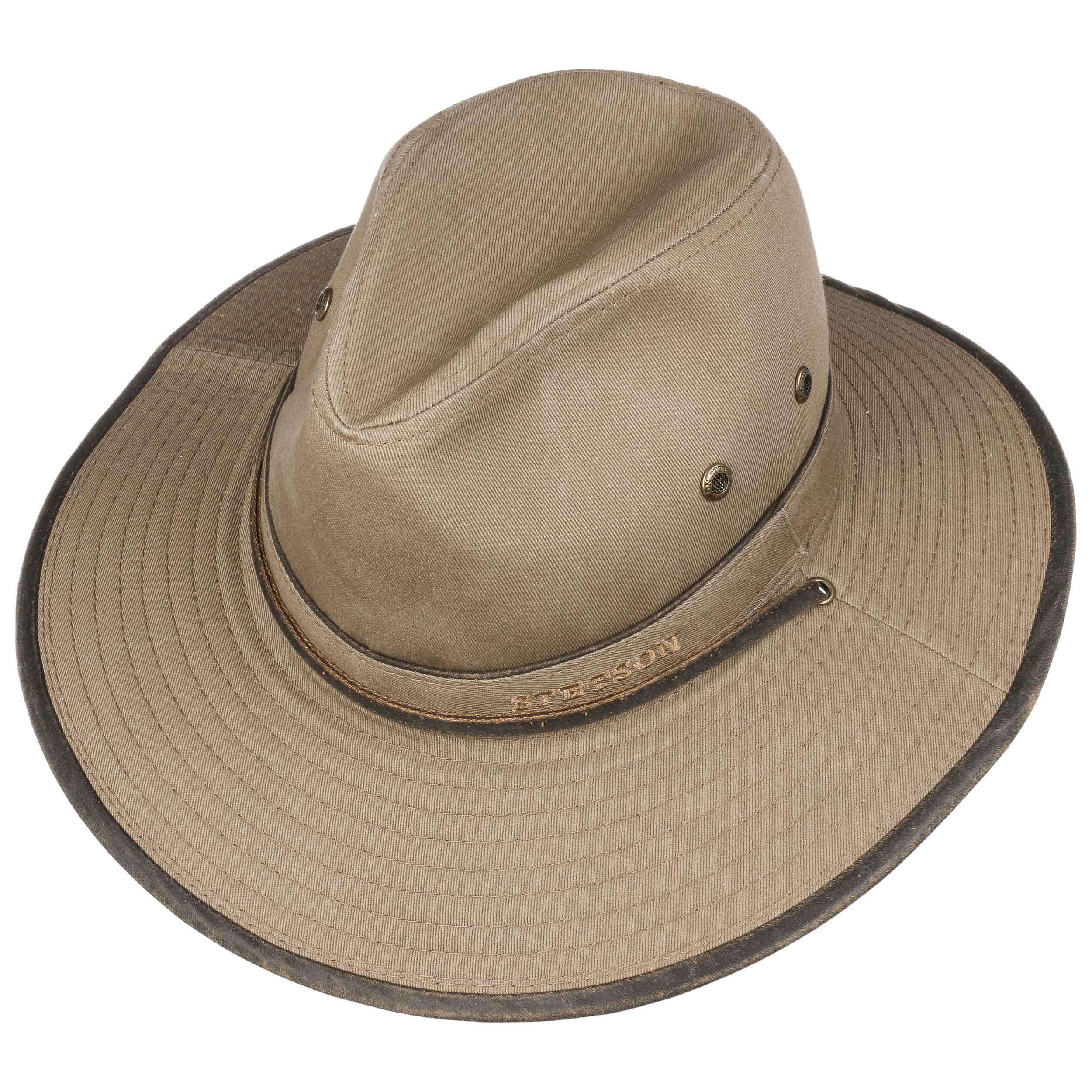 Stetson Sombrero Traveller de Algodón Tarnell Hombre Primavera Verano Protección UV 40 Tela con Ojales de Ventilación
