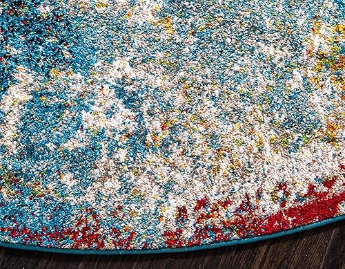 Miniatura 8 de Unique Loom - Alfombra estilo tradicional de Rosso Collection, Polipropileno, Azul (multiblue)