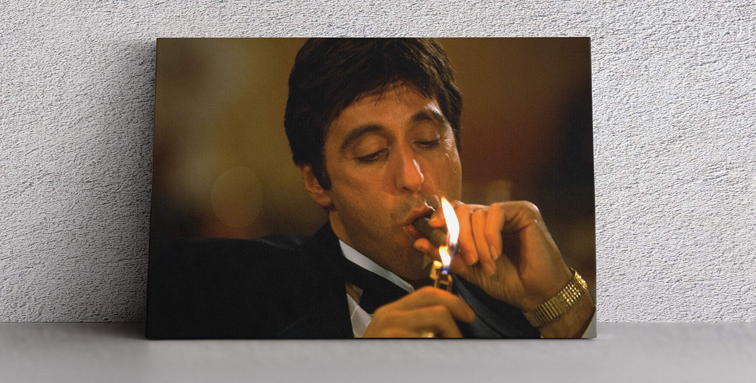 Amazon.com: Scarface Tony Montana Poster Smoking Canvas Wall Art Home Decor  Framed Art (18