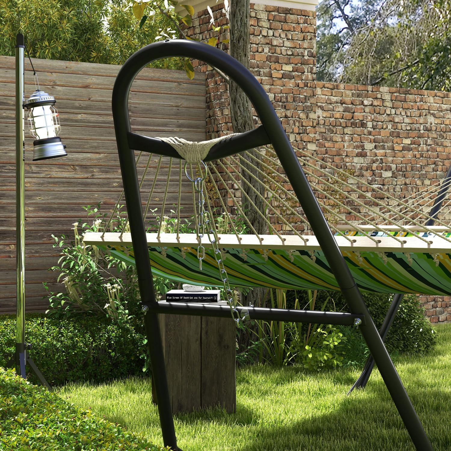 Portable Adjustable Steel Frame Hammock Stand with Weather Resistant Finish