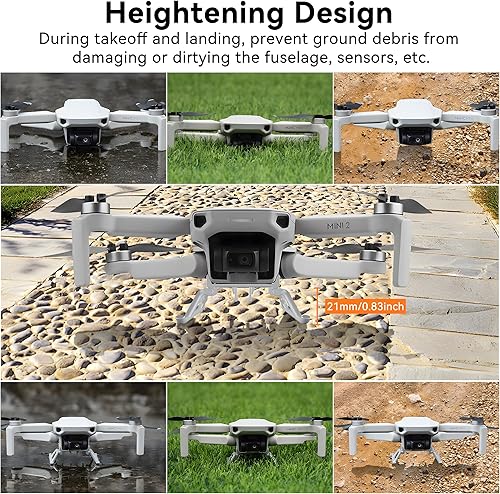 Miniatura 25 de Mini 3 / Mini 3 Pro Tren de aterrizaje: Pierna de extensión de liberación rápida plegable para accesorios de drones DJI Mini 3 Series