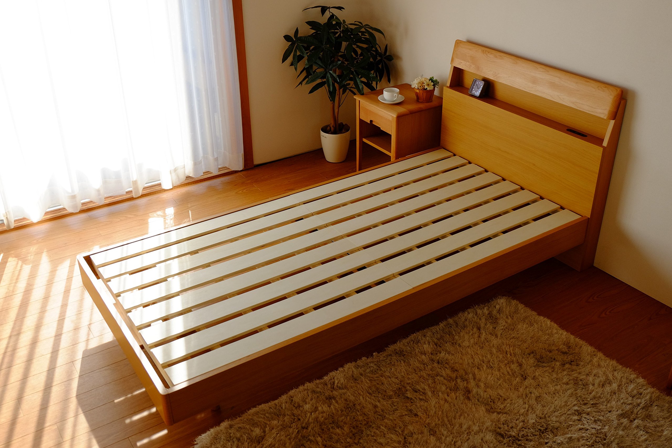 Amazon｜ISSEIKI ベッドフレーム 205cm シングル ナチュラル 木製家具