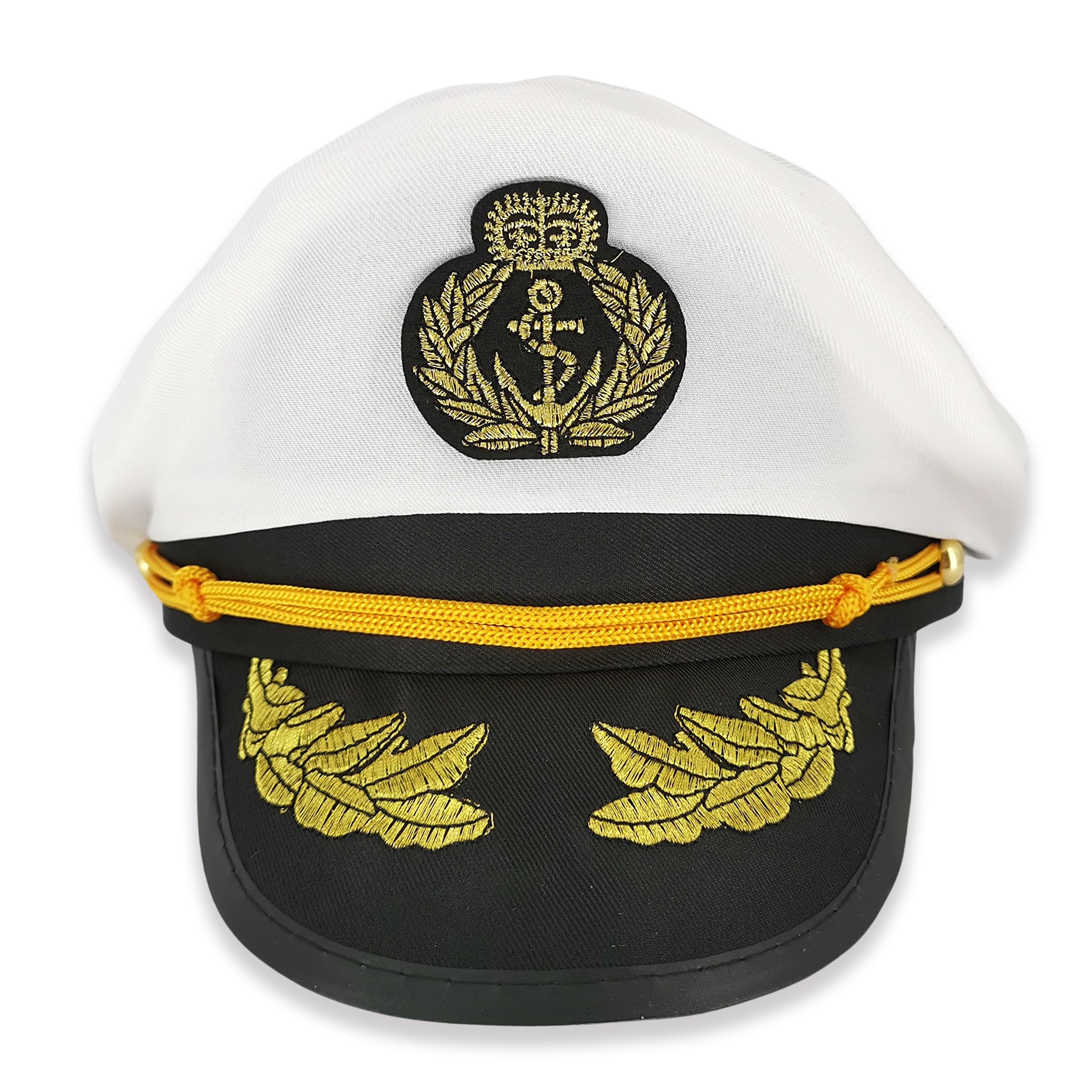 Pohotobooth Props Ltd Party Captain Police Hat – Fancy Dress Nautical Party Accessory for Hen Do, Stag Night, Halloween, Festivals, Pride, Beach & Themed Event (White Nautical Captain Hat)