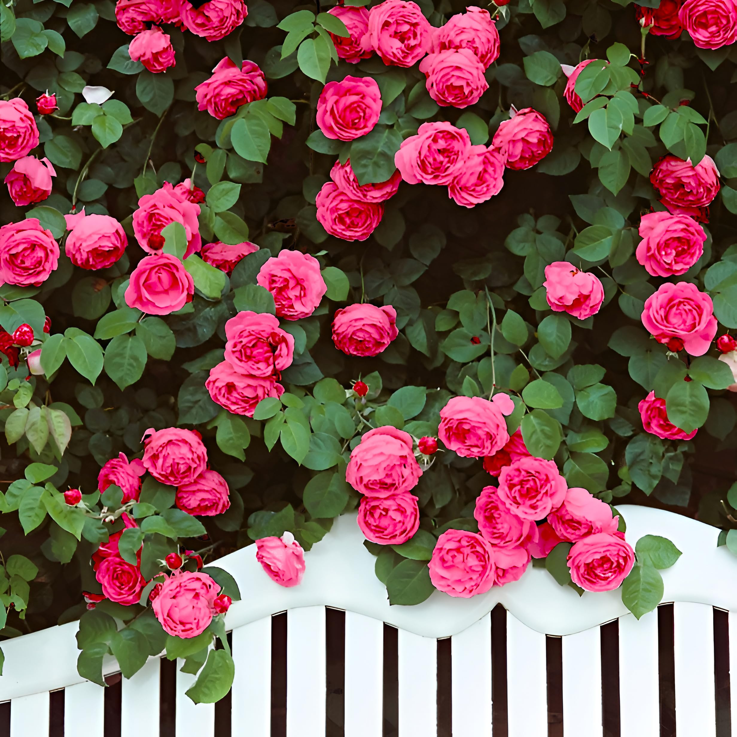 Pink Parade Climbing Rose Live Plant in 2L Pot Hardy Outdoor Climber Bright Pink Blooms for Trellis Fences Arches and Patio Displays