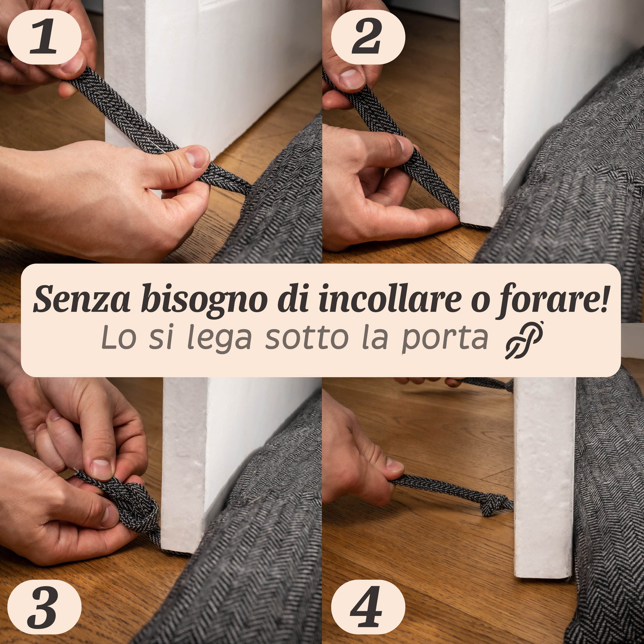 Praknu Paraspifferi Isolante per Porte e Finestre fino a 120 cm - Lavabile - Risparmio Energetico - Extra Lungo e Pesante - Grigio