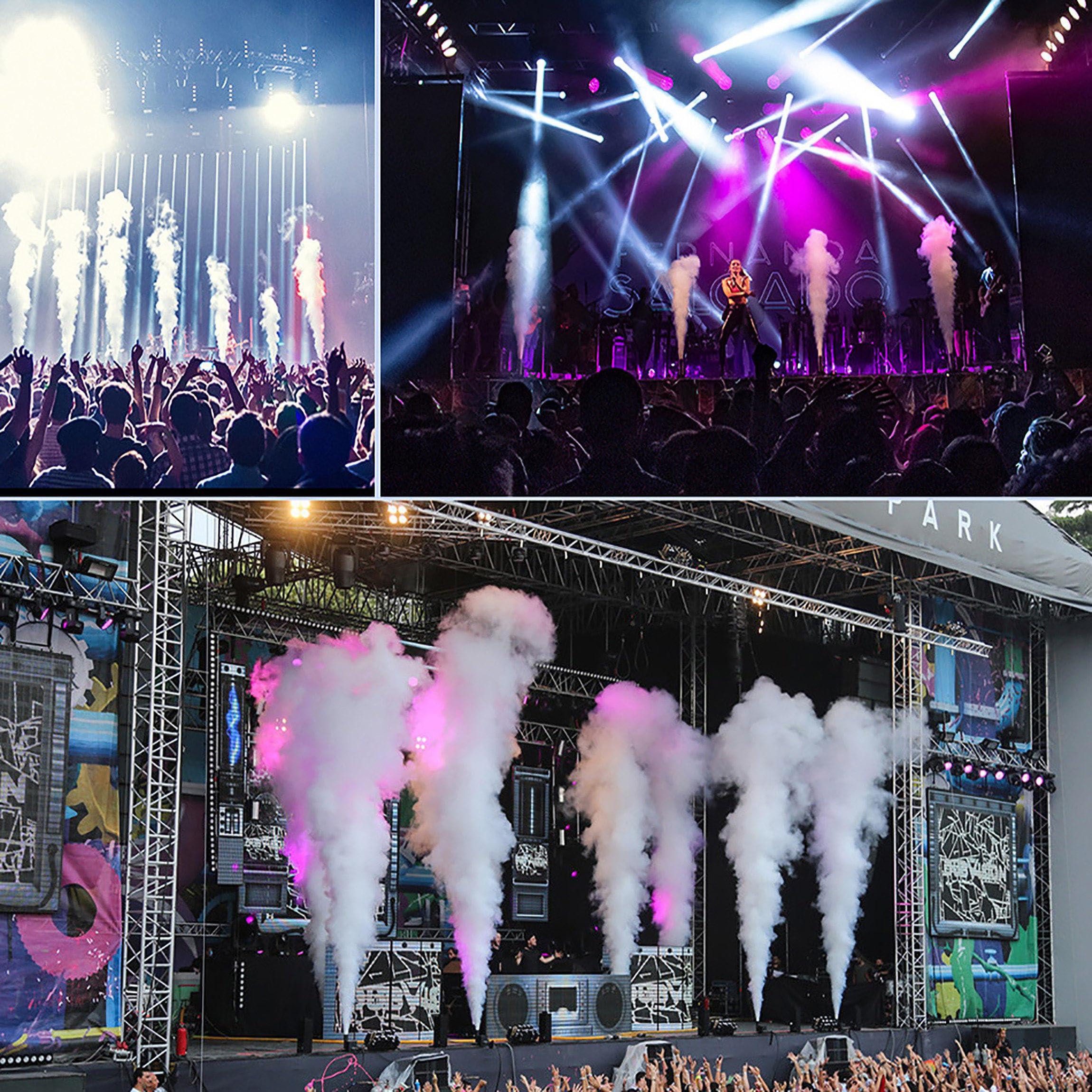 Máquina Jet CO2, Máquina Humo LED Color Escenario, Cañón Niebla Fría CO2 Multi-Ángulo, Máquina Humo Columna Aire, Altura Chorro 8-10 Metros, para Espectáculo Club Boda Fiesta