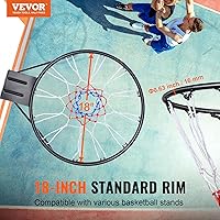 Vista 2 de VEVOR Basketball Hoop, 44 54 Inchs PC Backboard Wall Mounted, Basketball Portable Hoop & Goal, Indoor & Outdoor with Hand-Crank Adjustment, Classic