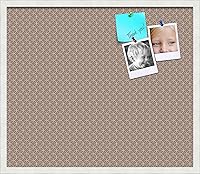 Vista 47 de PinPix Tablero de anuncios de corcho de 12 x 12 pulgadas. Este tablero decorativo enmarcado viene con diseño de círculos B W y un marco blanco