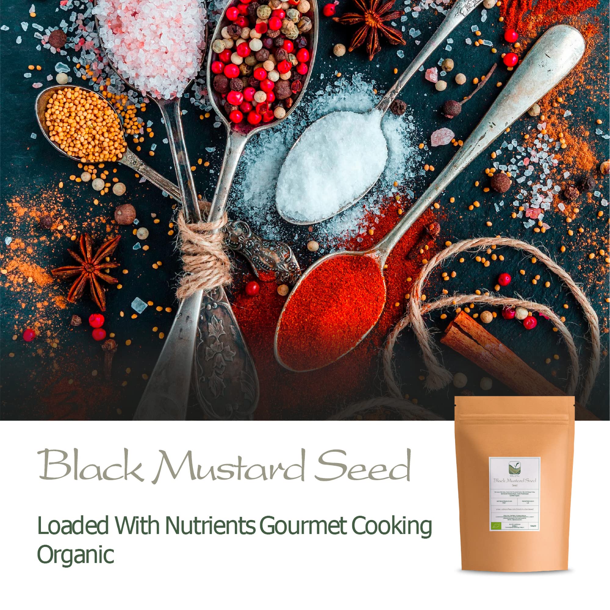 Semillas De Mostaza Negra Ecológica - Semillas De Mostaza Negra-Semillas Mostaza-La Mostaza-Black Mustard Seed-Semi Di Senape Nera-Semillas Mostaza Negra-Semilla Mostaza Negra Eco