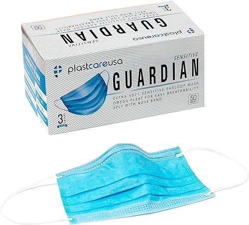 Miniatura 2 de Paquete de 100 máscaras faciales desechables ASTM Nivel 3 de 4 capas azules y 100 negras