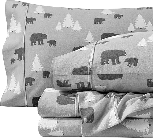 Bare Home - Juego de sábanas de franela de doble cepillado para mayor suavidad y comodidad, 100 % algodón, aterciopelado, suave, pesado, bolsillo