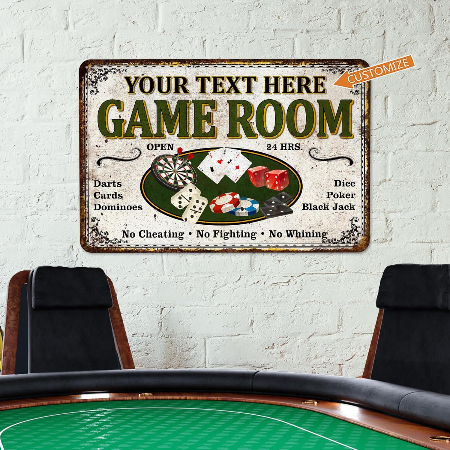 Personalized Game Room Sign Custom Game Room Décor Welcome To The Game Room Family Room Poker Room Décor Game Room Wall Art Poker Décor Cool Room Décor 108122002058