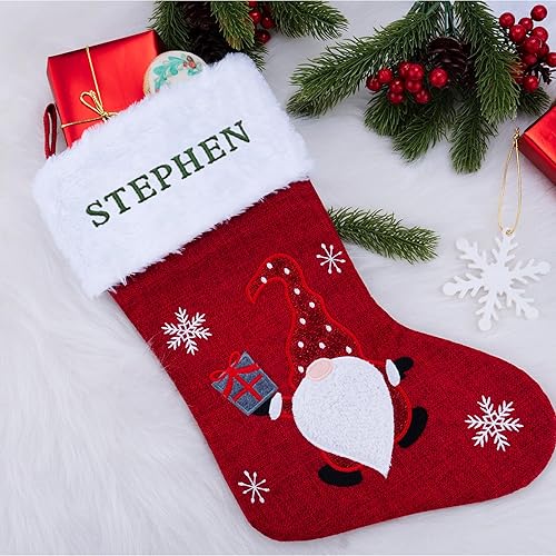 Miniatura 5 de Brd Gifts Medias de Navidad personalizadas con nombre, 7 diseños, 6 fuentes, medias familiares personalizadas de 15 pulgadas para Navidad,