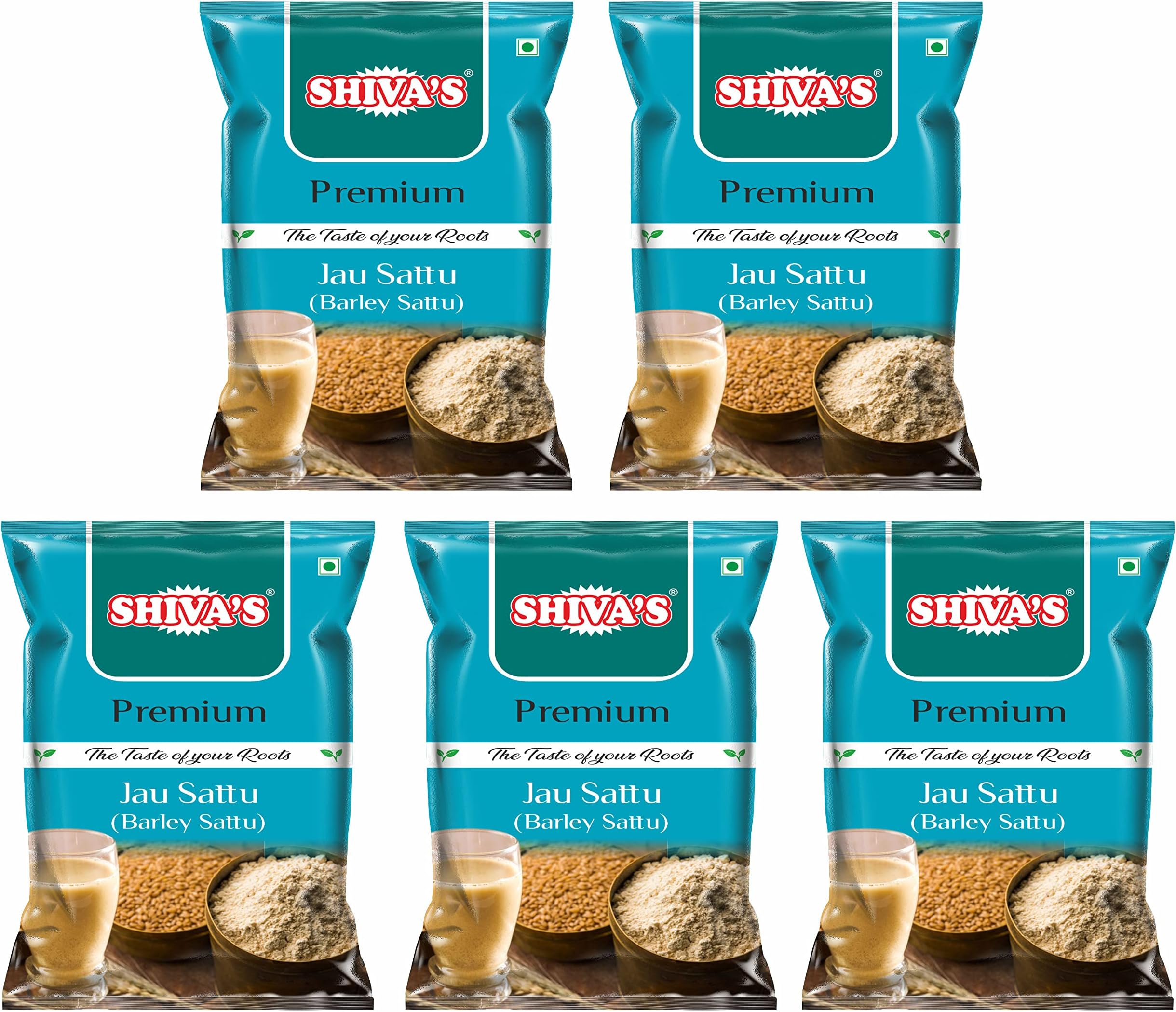 SHIVA'S Jau Sattu (Barley Sattu) 2.5Kg (500 gm- Pack of 5) |Barley Jau Sattu/Pure Barley Jau Sattu/Roasted Jau Dhani Flour/Organic Barli/Jav Barley Jau Sattu| Supports Digestion & Heart Health | Refreshing Summer Drink | Instant Drink Sattu