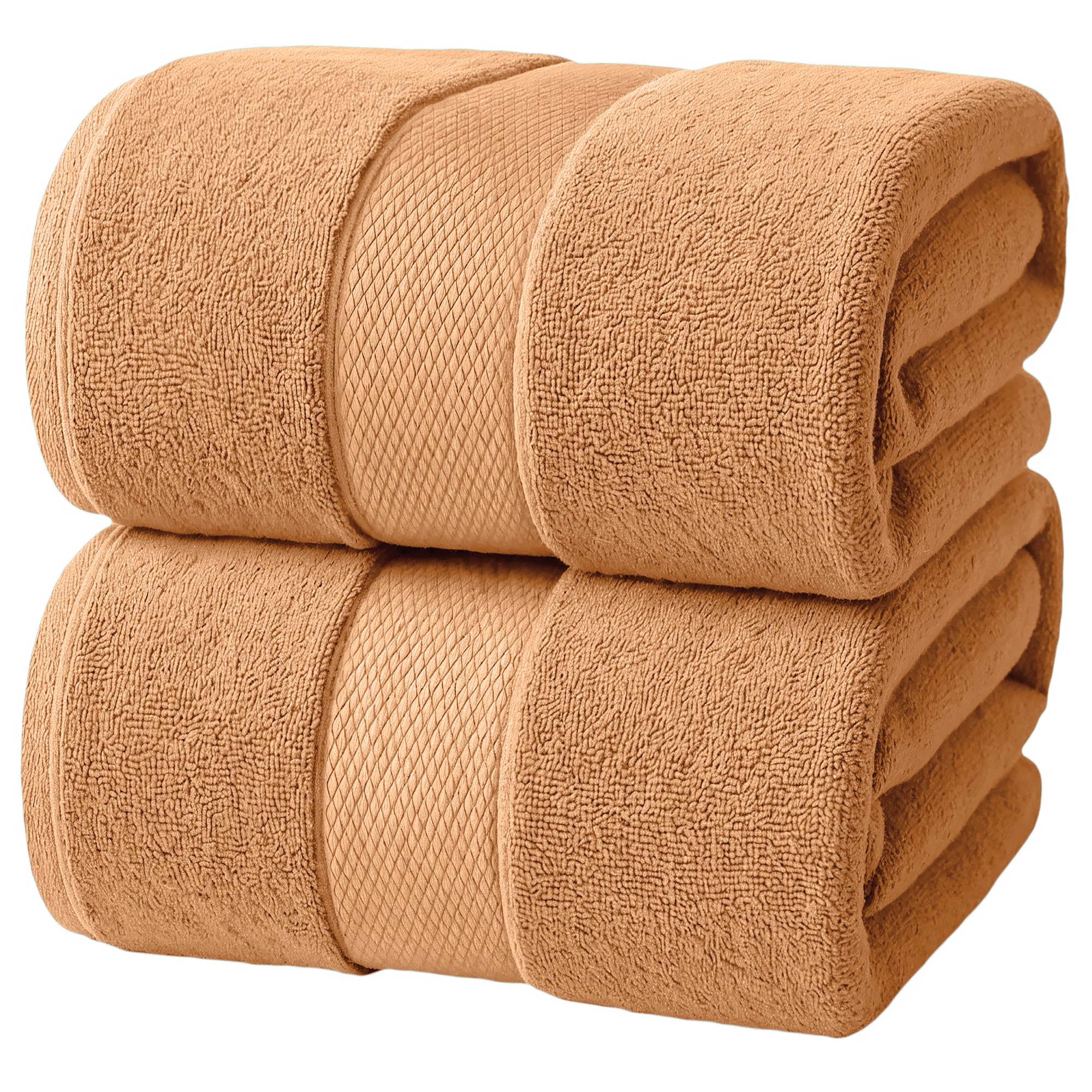 Infinitee Xclusives Premium Bath Sheets Set of 2 Extra Large Bath Towels (90x180cm), 100% Cotton Super Absorbent, Quick-Dry Bath Sheet for Hotel & Spa |Cosmic Sand| โ image 1