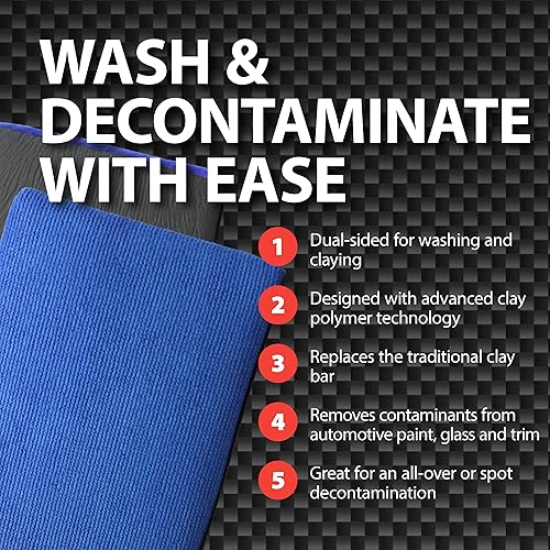 Miniatura 5 de Malco Kozak - Manopla de lavado de arcilla, tecnología avanzada de polímeros, elimina la savia de los árboles, el exceso de pulverización, las