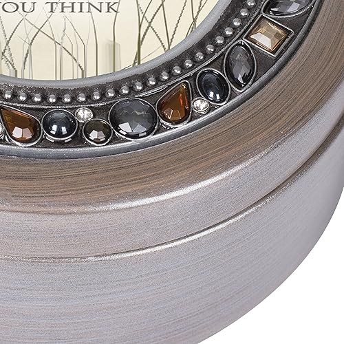 Miniatura 4 de Cottage Garden Braver Stronger & Smarter - Caja de música redonda de plata cepillada con joyas reproduce el mundo maravilloso